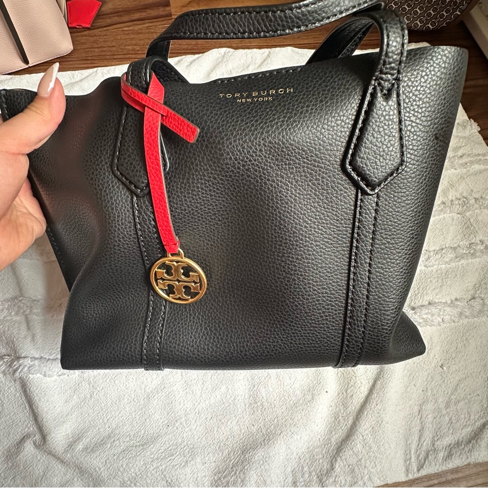 Tory Burch Perry Small Triple Compartment Leather Tote